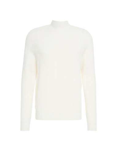 AMARANTO Maglia uomo B9F0042 BIANCO maglione a coste con collo alto
