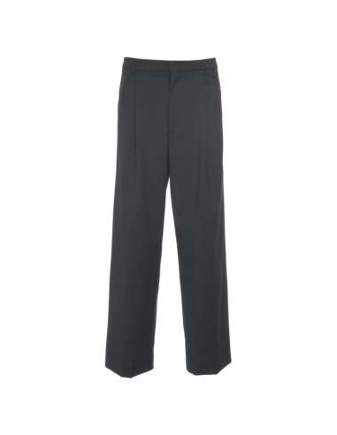 AMARANTO Pantalone uomo B6F0023 NERO gamba dritta in misto lana