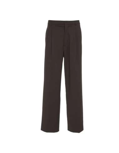 AMARANTO Pantalone uomo B6F0023 MARRONE gamba dritta in misto lana