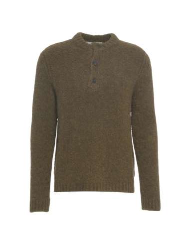 AMARANTO Maglia uomo B9F0079F in maglia misto alpaca con collo in piedi verde