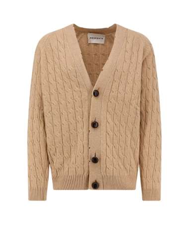 AMARANTO Maglia uomo B9F0095 cardigan in lana e cashmere beige