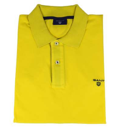 GANT uomo maglia polo giallo pique collo contrasto 161 252105 719