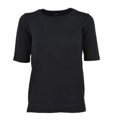 ALPHA donna maglia t-shirt nero 100% lana merinos AD-7000C 4013