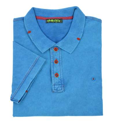 SHOCKLY uomo maglia polo vintage blu M-POLO-VINTAGE 6X0103 BLUE