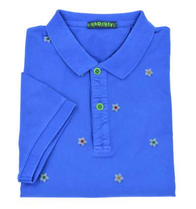 SHOCKLY uomo maglia polo blu con ricami M-POLO-DAISY 6X2006 MARINE