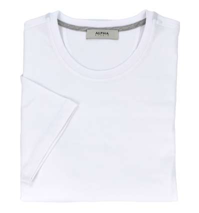 ALPHA uomo maglia T-shirt in jersey bianco ottic AU-7411C 4311