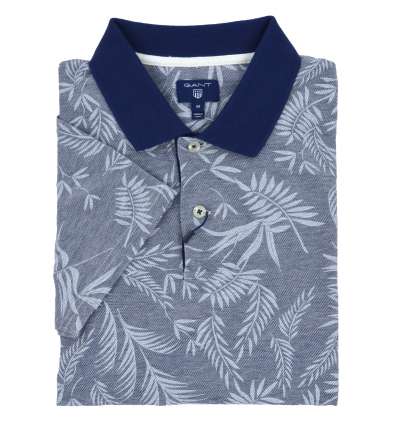 GANT uomo maglia polo blu stampa palme 2022029 423 PERSIAN BLUE