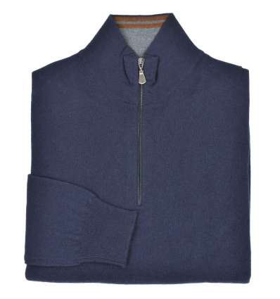 ALPHA man high neck sweater with zip dark blue AU-8217H 5131