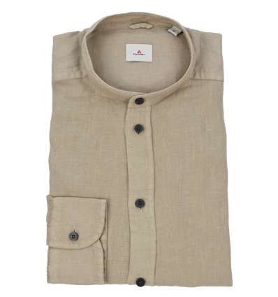 PEUTEREY man HOOPER LIN PPT 01 389 beige mandarin collar linen shirt