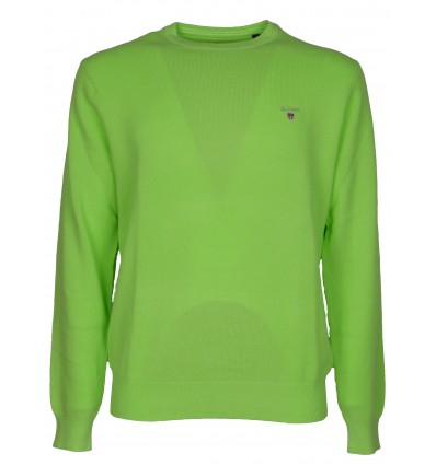 GANT uomo maglia maglioncino paricollo verde pistacchio 100% cotone