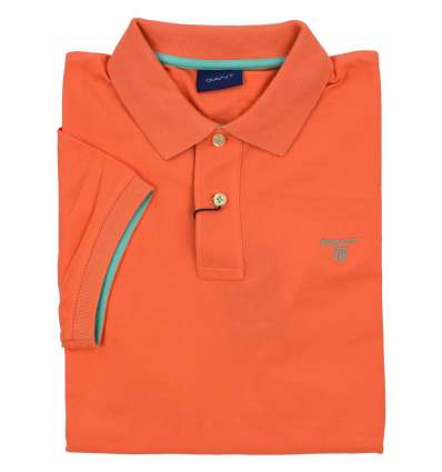 GANT man orange contrast polo shirt 252105 859 CORAL ORANGE