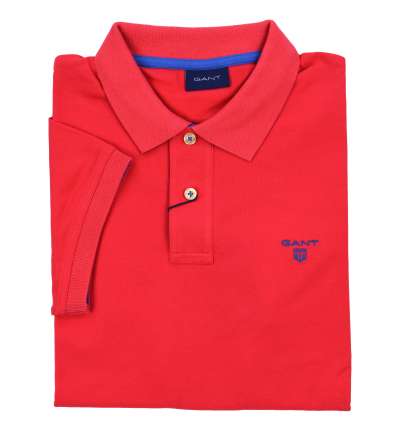 GANT man red contrast polo shirt 252105 648 WATERMELON RED